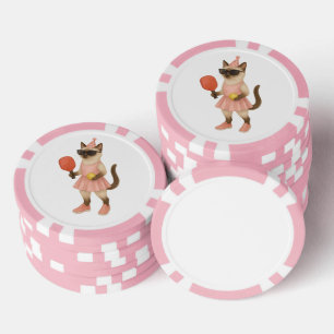 Lot De Jeton De Poker Pickleball pour amoureux de les chats siamois