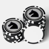 Lot De Jeton De Poker Pièce d'échecs du chevalier noir (Empiler)