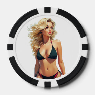 Lot De Jeton De Poker Plage Baby Pin UP