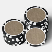 Lot De Jeton De Poker Plain tan burlap (Empiler)