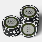 Lot De Jeton De Poker Plaque écossaise verte (Empiler)