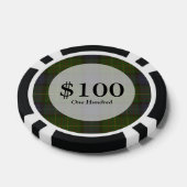 Lot De Jeton De Poker Plaque écossaise verte (Simple)