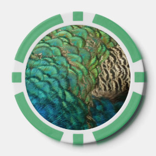 Lot De Jeton De Poker Plumes de paon I Design de nature abstrait coloré