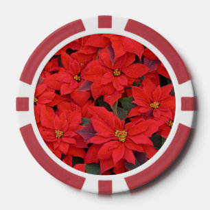 Lot De Jeton De Poker Poinsettias Rouges I Photo Floral de Vacances de N