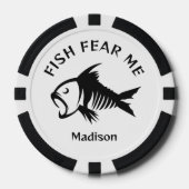 Lot De Jeton De Poker Poisson de nom et de texte personnalisés (Recto)