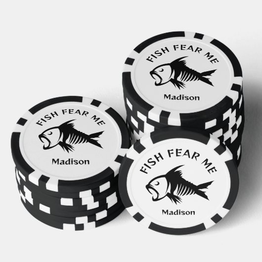 Lot De Jeton De Poker Poisson de nom et de texte personnalisés (Empiler)