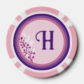 Lot De Jeton De Poker Poker Chip - Floral Ajouter votre initiale - (Verso)