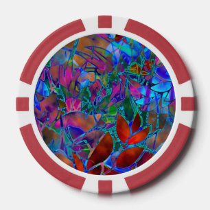 Lot De Jeton De Poker Poker Chip Floral Verre Abstrait