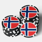 Lot De Jeton De Poker Poker chips avec Drapeau de Norvège (Empiler)