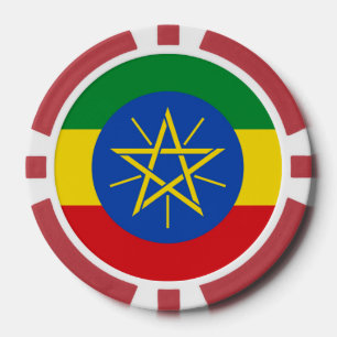 Lot De Jeton De Poker Poker chips avec Drapeau d'Ethiopie