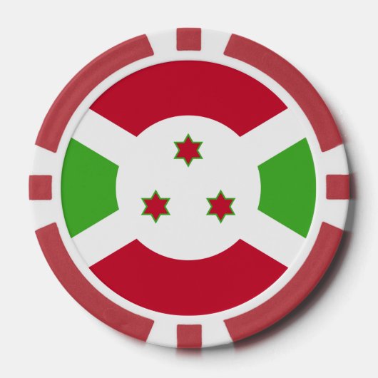 Lot De Jeton De Poker Poker chips avec Drapeau du Burundi (Recto)