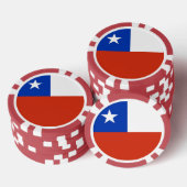 Lot De Jeton De Poker Poker chips avec Drapeau du Chili (Empiler)