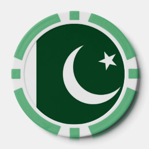 Lot De Jeton De Poker Poker chips avec Drapeau du Pakistan