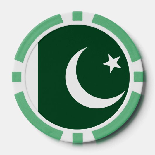 Lot De Jeton De Poker Poker chips avec Drapeau du Pakistan (Recto)