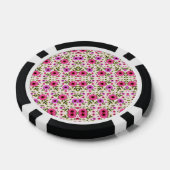 Lot De Jeton De Poker Poker chips with a vibrant pink floral pattern (Simple)