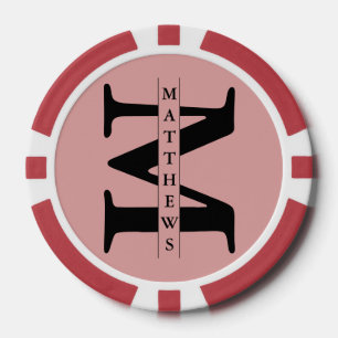 Lot De Jeton De Poker Poker personnalisé avec monogramme et nom