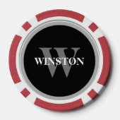 Lot De Jeton De Poker Police Monogramme Serif Classic Elegant (Verso)