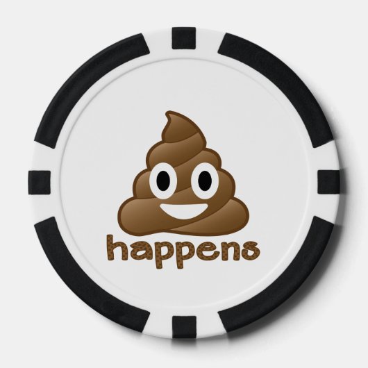 Lot De Jeton De Poker Poop Happens Emoji (Recto)