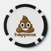 Lot De Jeton De Poker Poop Happens Emoji (Verso)
