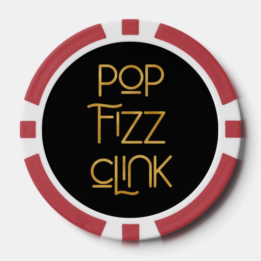 Lot De Jeton De Poker Pop Fizz Clink Élégante Typographie (Recto)