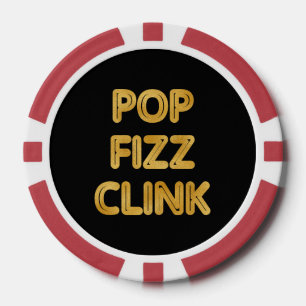 Lot De Jeton De Poker Pop Fizz Clink Typographie moderne Réveillon du No