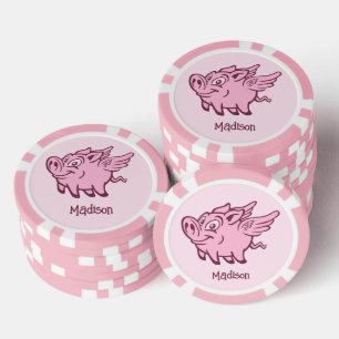 Lot De Jeton De Poker Porcs volants de nom personnalisé