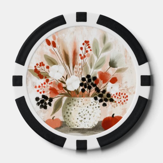 Lot De Jeton De Poker Pot de fleurs d'automne et Pot tacheté de rouille (Recto)