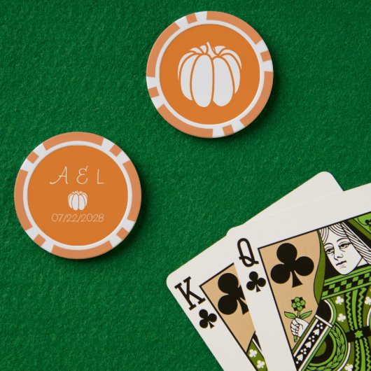 Lot De Jeton De Poker Potiron dans l'Orange (Table de poker (double))