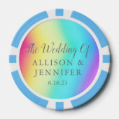 Lot De Jeton De Poker Pretty Rainbow Personalized Wedding (Recto)