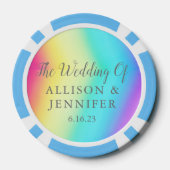 Lot De Jeton De Poker Pretty Rainbow Personalized Wedding (Verso)