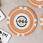 Lot De Jeton De Poker Promotion du logo d'entreprise de marque personnal<br><div class="desc">Créez vos propres puces de poker orange personnalisées avec le logo,  le site Web et le nom de votre entreprise.</div>