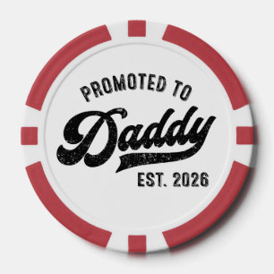 Lot De Jeton De Poker Promu Papa 2026 – Annonce de Bébé