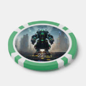 Lot De Jeton De Poker Puce de poker 4 vert 25 rayé (Simple)