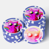 Lot De Jeton De Poker Puce de poker avec chat kawaii rose (Empiler)