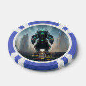 Lot De Jeton De Poker Puce de poker Robot 4 bleu 10 rayé (Simple)