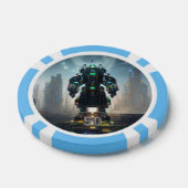 Lot De Jeton De Poker Puce de poker Robot 4 bleu clair 50 rayé (Simple)