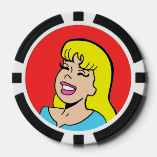 Lot De Jeton De Poker Puce de strip poker comique de bombe blonde