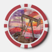 Lot De Jeton De Poker Pumpjack silhouette pastille Drapeau américain (Recto)
