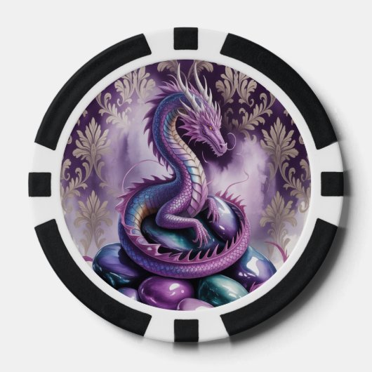 Lot De Jeton De Poker Purple Mystic Dragon Gothic (Recto)