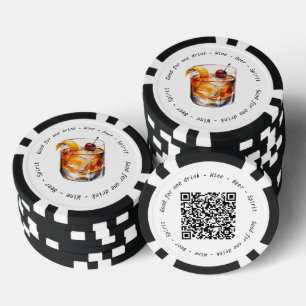 Lot De Jeton De Poker QR Code Événement Cocktail Voucher Drink