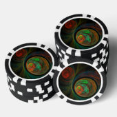Lot De Jeton De Poker Reborn Green Art Abstrait (Empiler)