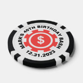 Lot De Jeton De Poker Red White Casino à thème 40e anniversaire (Simple)