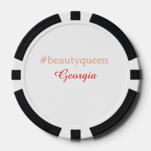 Lot De Jeton De Poker reine de beautéhashtag rouge clair ajouter nom fil