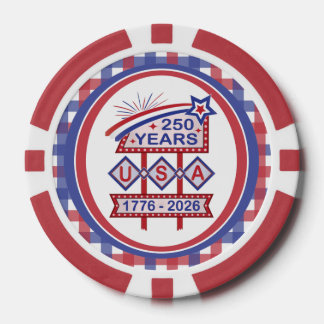Lot De Jeton De Poker Retro USA 250th Anniversary Marquee Sign 1776-2026