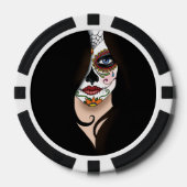 Lot De Jeton De Poker Rosa Sugar Skull Portrait (Recto)