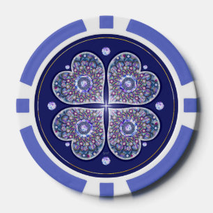 Lot De Jeton De Poker Rosace bleue