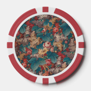 Lot De Jeton De Poker Rose, Lilac, Grand Jardin Vintage Feuille