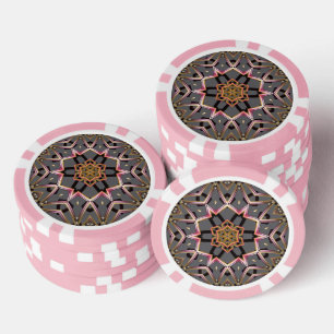 Lot De Jeton De Poker Rosette Dorée