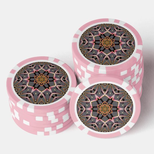 Lot De Jeton De Poker Rosette Dorée (Empiler)