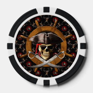 Lot De Jeton De Poker Roue jolly roger pirate